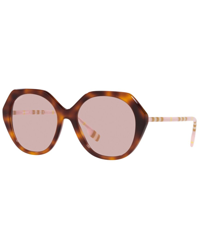 Shop Burberry Women's Be4375 55mm Sunglasses In Brown