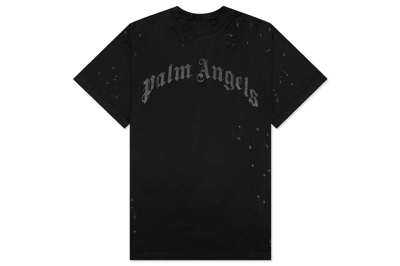 Pre-owned Palm Angels Glittered Logo T-shirt Black