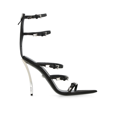 Shop Versace Pin-points Sandals In Black
