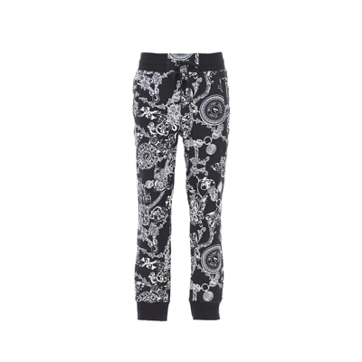 Shop Versace Jeans Couture Jeans Couture Cotton Printed Pants In Black
