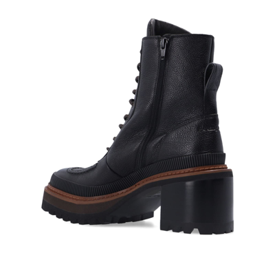 Shop See By Chloé Mahalia Leather Lace-up Boots In Black