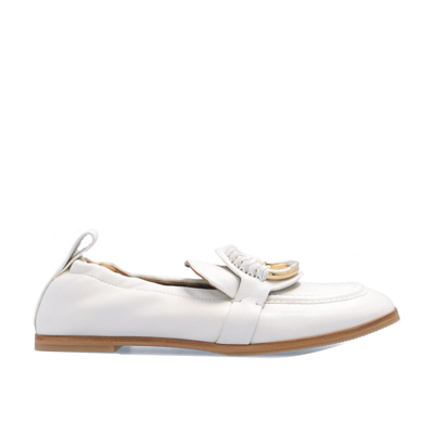 Shop See By Chloé Hana Leather Loafers In White