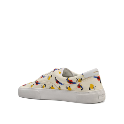 Shop Saint Laurent Canvas And Leather Sneakers In White