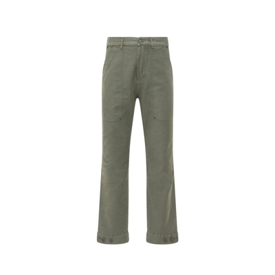 Shop Palm Angels Cotton Pants In Green