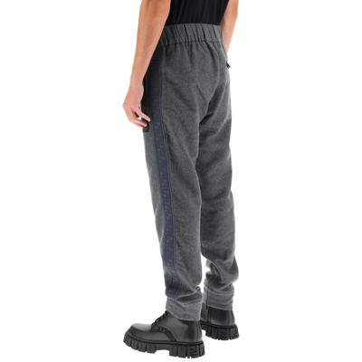 Shop Fendi Cashmere Logo Pants In Gray