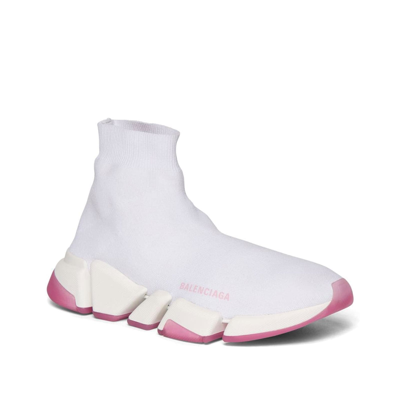 Shop Balenciaga Fabric Logo Sock Sneakers In White