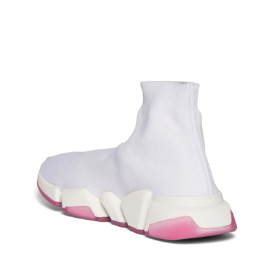 Balenciaga Speed 2.0 Transparent Sole Sock Sneaker In White