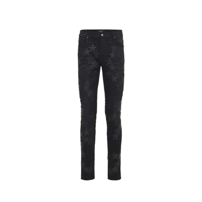 Shop Amiri Cotton Denim Jeans In Gray