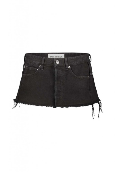 Shop Balenciaga Denim Skirt Waist Belt In Black