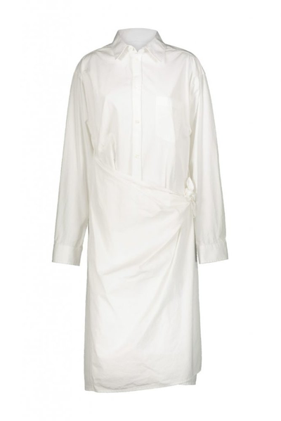 Shop Balenciaga Wrap Midi Dress In White