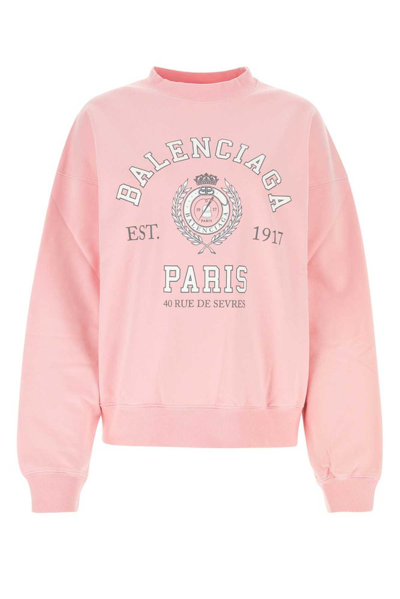 Shop Balenciaga College 1917 Crewneck Sweatshirt In Pink