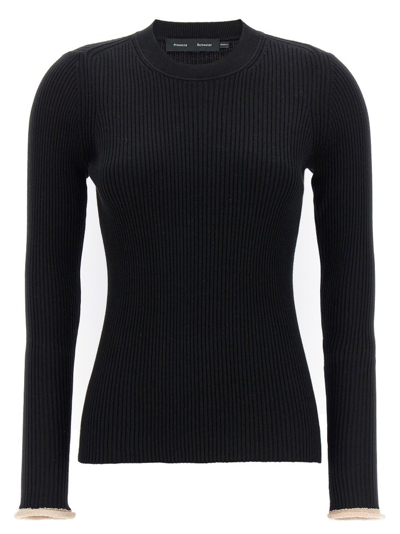 Shop Proenza Schouler Crewneck Ribbed Sweater In Black