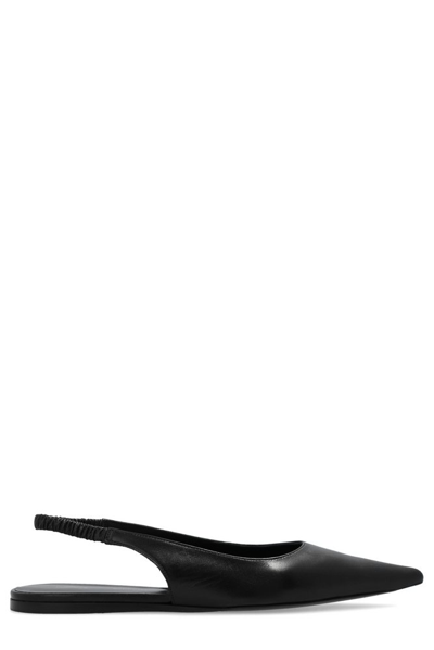 Shop Proenza Schouler Pointed Toe Slingback Flat Shoes In Black