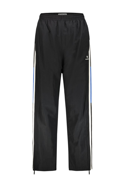 Shop Balenciaga Sporty B Cropped Trousers In Black