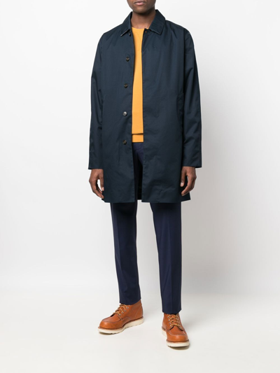 Shop Barbour Roking Trench Jacket In Blue