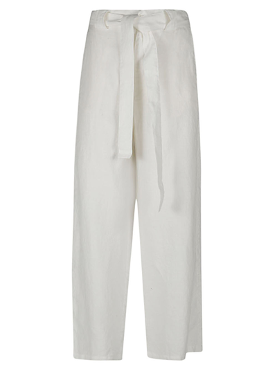 Shop Sarahwear Wide Leg Linen Trousers In White