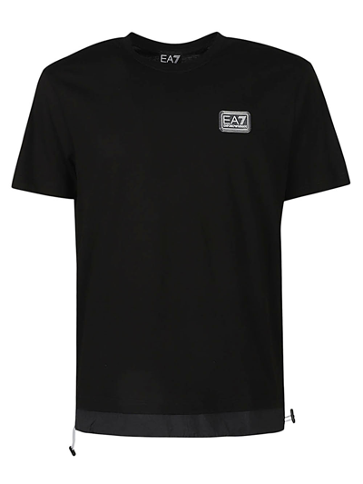 Shop Ea7 Logo Cotton T-shirt In Black