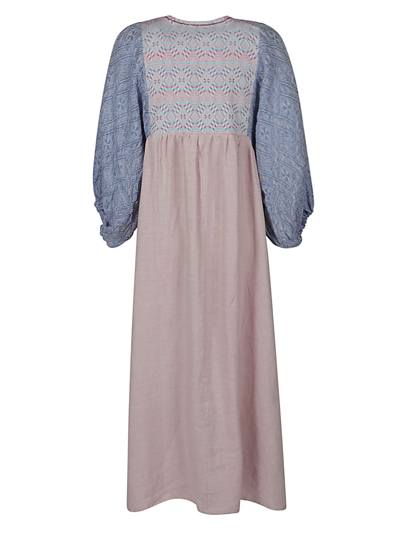 Shop Ninaleuca Linen Long Dress In Pink