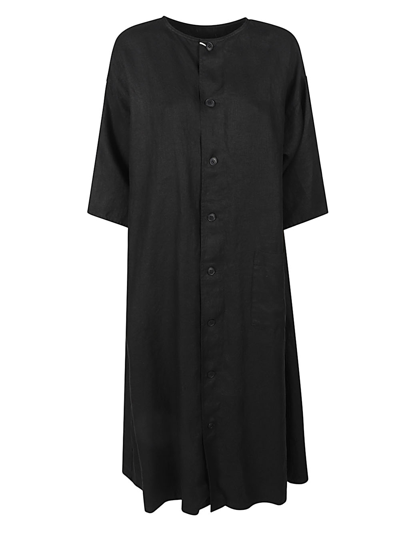 Shop Sarahwear Linen Shirt Dress In Black