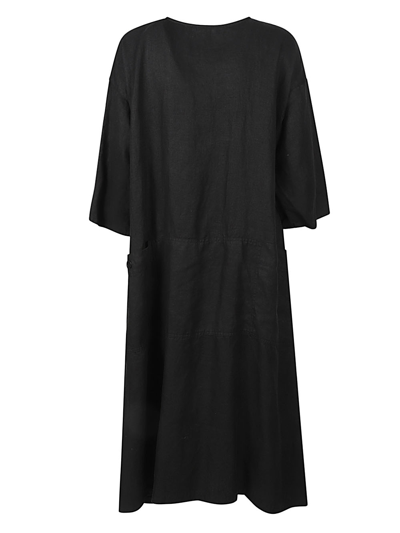 Shop Sarahwear Linen Shirt Dress In Black