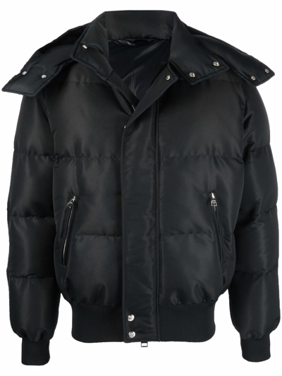 Shop Alexander Mcqueen Graffiti Hooded Down Jacket In Black