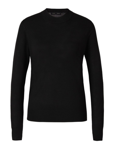 Shop Proenza Schouler Long Sleeved Crewneck Sweater In Black