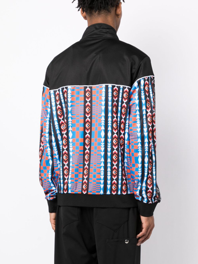Shop Marcelo Burlon County Of Milan X Kappa Geometric-print Track Jacket In Black