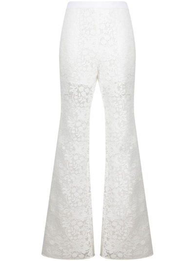 Shop Self-portrait Corded Lace Flared Trousers In White
