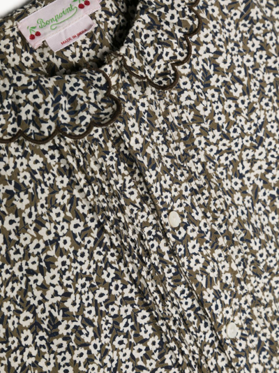 Bonpoint Floral-print Cotton Blouse In Green
