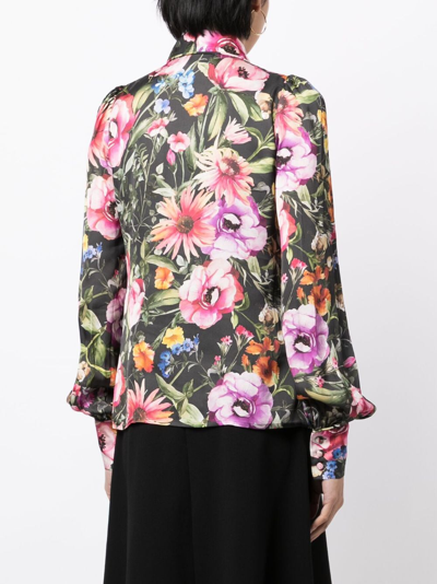 Shop Jane Ramona Floral-print Shirt In Black