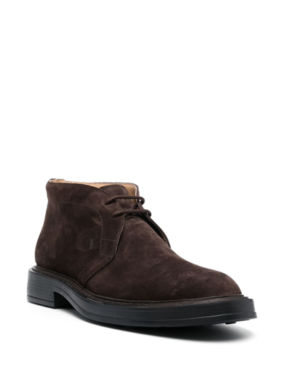 Tod's Polacco Extralight Suede Loafers In Brown