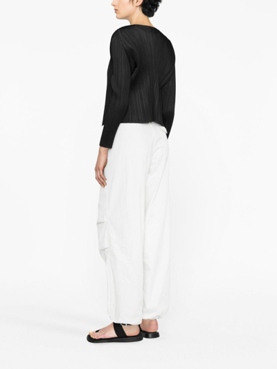 Shop Issey Miyake Monthly Colors Plissé Cardigan In Black