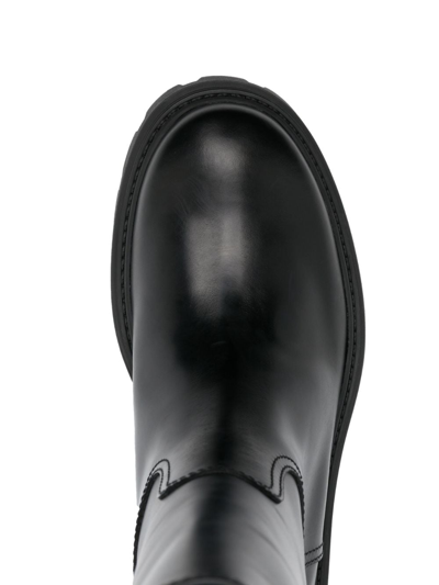 Shop Tod's Buckle-detail Leather Boots In Black