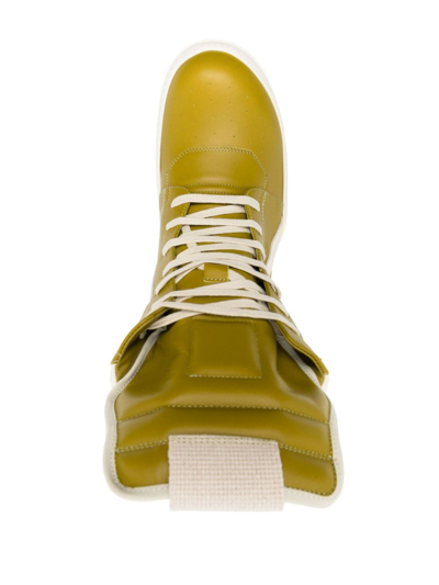 Shop Rick Owens Geobasket High-top Leather Sneakers In Green