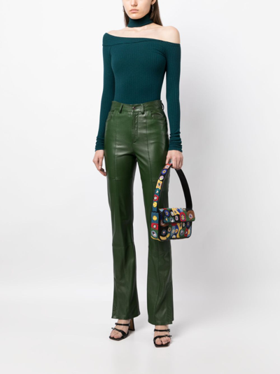 Staud Bead-embellished Shoulder Bag In Black