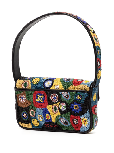 Staud Bead-embellished Shoulder Bag In Black