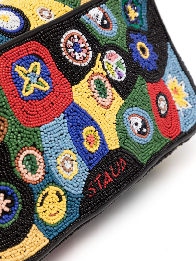 Staud Bead-embellished Shoulder Bag In Black