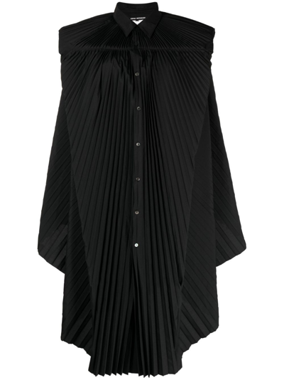 Shop Junya Watanabe Pleated Button-up Dress In Black