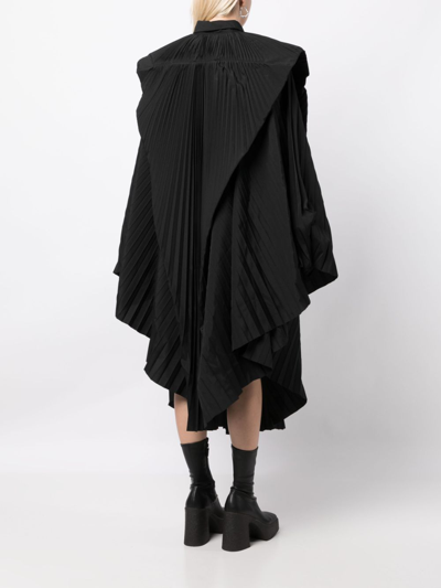 Shop Junya Watanabe Pleated Button-up Dress In Black