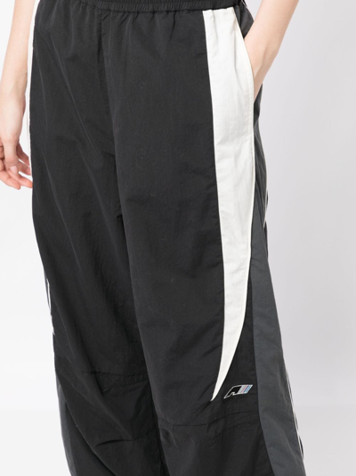 Shop Ambush Colour-block Wide-leg Track Pants In Black