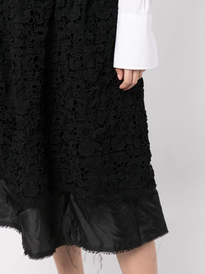 COMME DES GARÇONS FLORAL-LACE HIGH-WAISTED SKIRT 