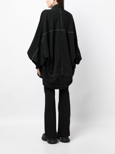 Shop Kiko Kostadinov Contrast-stitching Oversize Jacket In Black