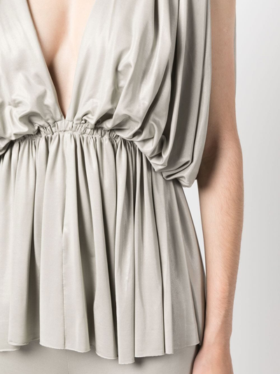 Rick Owens Venus V-neck Draped Top In Neutrals