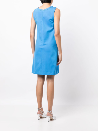 Shop Jane Riva V-neck Sleeveless Minidress In Blue