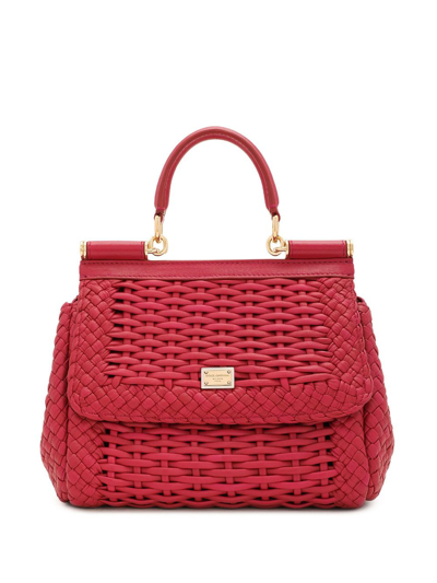 Shop Dolce & Gabbana Small Sicily Handbag In Red