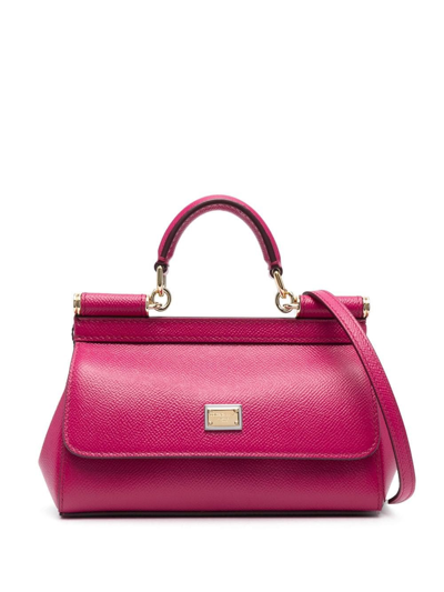 Shop Dolce & Gabbana Sicily Small Shoulder Bag In Pink & Purple