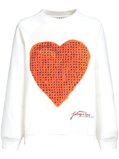 Shop Marni Sweatshirt With Print In White
