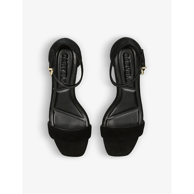 Shop Carvela Women's Black Second Skin 2 Heeled Suede Sandals