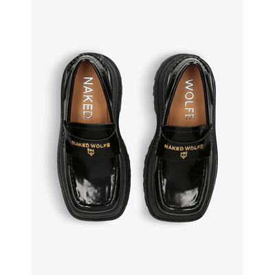 Shop Naked Wolfe Womens Black Delusion Box Patent Leather Loafers