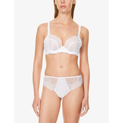 Shop Panache Ana Lace Plunge Bra In White